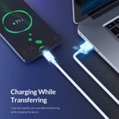 1 Metre USB Erkek - USB C Dişi Adaptör Kablosu Beyaz - 6