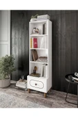 KZNMOB HOME Bohem Tarzda Çekmeceli Kitaplık Beyaz - Tamamı 1. Kalite MDF thumbnail 1