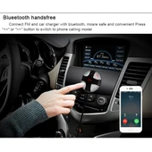 FM29B Bluetooth FM Verici Eller Serbest Araç Kiti ve Araç Şarj Cihazı - 9