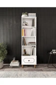 KZNMOB HOME Bohem Tarzda Çekmeceli Kitaplık Beyaz - Tamamı 1. Kalite MDF thumbnail 4