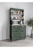 KZNMOB HOME Bohem Tarzda Kahve Köşesi Kaktüs Yeşili, Erzak Dolabı, Kiler Dolabı, Çok Amaçlı Mutfak Dolabı thumbnail 1