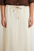 Beli Lastikli Astarlı Hasır Etek Krem thumbnail 5