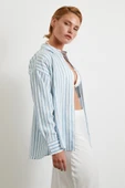 Multi Çizgili Cepli Gömlek Mavi thumbnail 1