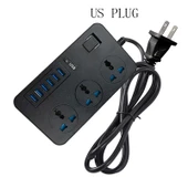 T09 3000W Yüksek Güç Çok Fonksiyonlu 3 Delikli Uluslararası Evrensel Priz 6 USB Akıllı Şarjlı ABD Prizi - 1