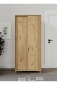 KZNMOB HOME Sürgülü Çok Amaçlı Ayakkabı Dolabı, Ayakkabılık Meşe - Tamamı 1. Kalite Mdf - 4