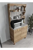 KZNMOB HOME Bohem Tarzda Kahve Köşesi Bahar Meşe, Erzak Dolabı, Kiler Dolabı, Çok Amaçlı Mutfak Dolabı - 2