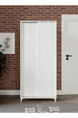 KZNMOB HOME Sürgülü Çok Amaçlı Ayakkabı Dolabı, Ayakkabılık Beyaz - Tamamı 1. Kalite Mdf - 4