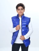 Toontoy Erkek Çocuk  Su İtici Dik Yaka Fermuarlı Cepli Parlak Şişme Yelek - 12