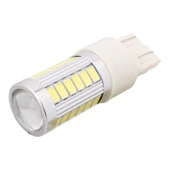 2 Adet T20 16.5W 990LM 6500K Beyaz Işık 5630 SMD Çift Kablolu 33 LED Araç Fren ve Direksiyon Lambası DC12V - 2