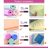 KANEED Sentetik Şamois Kurulama Bezi Pembe 43x32x02 cm Süper Emici PVA Kumaş - 8