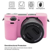 Sony ILCE-6300 A6400 Uyumlu Pembe Yumuşak Silikon Kamera Kılıfı - 4