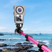 PULUZ CNC Alüminyum Alaşımlı Kafes DJI Action 2 için Titanyum Renk - 6