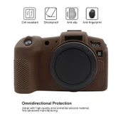 Canon EOS RP Uyumlu Yumuşak Silikon Kamera Kılıfı Kahverengi - 4