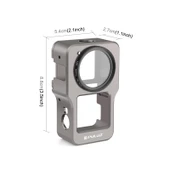 PULUZ CNC Alüminyum Alaşımlı Kafes DJI Action 2 için Titanyum Renk - 2