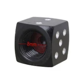 Evrensel 8mm Zar Modeli Alüminyum Alaşımlı Araba Lastik Sibop Kapağı 4lü Siyah - 6