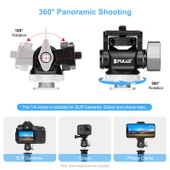 PULUZ Mini 180 Derece Döner Tripod Top Başlık Soğuk Ayakkabı Adaptörü Gri - 4