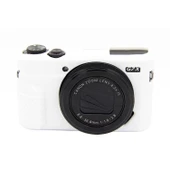 Canon EOS G7 X Mark II Uyumlu Beyaz Yumuşak Silikon Kamera Kılıfı - 2