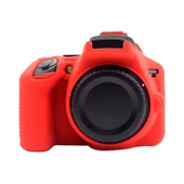Nikon D3500 Uyumlu Kırmızı Yumuşak Silikon Kamera Kılıfı - 2