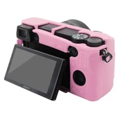 Sony ILCE-6300 A6400 Uyumlu Pembe Yumuşak Silikon Kamera Kılıfı - 3
