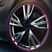 Evrensel Dekoratif Çizilmez Esnek 8 Metre Araba Jant Göbeği Trim Şerit Pembe - 4