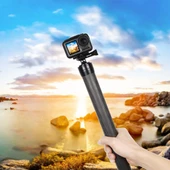 PULUZ Karbon Fiber Uzatılabilir Monopod Çubuk DJI MOZA Feiyu V2 Zhiyun G5 SPG Gimbal Siyah 35cm - 6