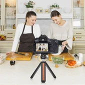 PULUZ Mini 180 Derece Döner Tripod Top Başlık Soğuk Ayakkabı Adaptörü Gri - 7