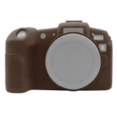 Canon EOS RP Uyumlu Yumuşak Silikon Kamera Kılıfı Kahverengi - 1