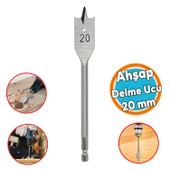 Ahşap Delme Ucu Matkap Ucu Tahta Sunta Plastik Alçıpan Delme Ucu Bits Yaprak Uç 20 mm - 1