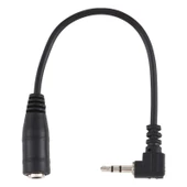 2.5mm Sağ Açılı Erkek Fişten 3.5mm Dişi Jak Stereo AUX Ses Güç Adaptör Kablosu 14cm - 3