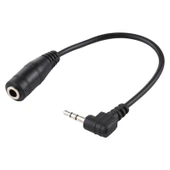2.5mm Sağ Açılı Erkek Fişten 3.5mm Dişi Jak Stereo AUX Ses Güç Adaptör Kablosu 14cm - 1