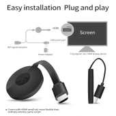 MiraScreen G2 Kablosuz WiFi Görüntü Alıcısı 5GHz 1080P TV Stick iPhone Samsung ve Diğer Akıllı Telefonlar İçin Siyah - 3