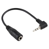 2.5mm Sağ Açılı Erkek Fişten 3.5mm Dişi Jak Stereo AUX Ses Güç Adaptör Kablosu 14cm - 2