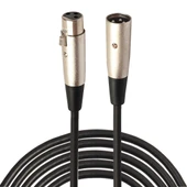 5 Metre 3 Pin XLR Erkek - Dişi Mikrofon Korumalı Kablo - 1