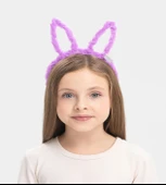 Led Işıklı Peluş Tavşan Kulak Taç Lila - 1