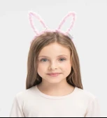 Led Işıklı Peluş Tavşan Kulak Taç Pembe - 1