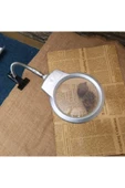 biyeniliklazim Mandallı büyüteç dikiş nakış büyüteci tamirci büyüteci led lambalı mercek 130mm thumbnail 3