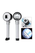 Nikula 10x Optik Ölçekli Metal El Büyüteç Cam Lens 3 Led Işıklı Fermuarlı Eva Çantalı - 8