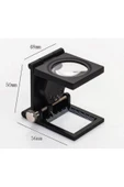 Bosile 10x Katlanır Sayaçlı Metal Lüp 28mm 2 Led Işıklı Büyüteç Tekstil thumbnail 2