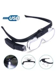 Bosile Şarjlı Işıklı 3 Lensli Gözlük Büyüteç - 2