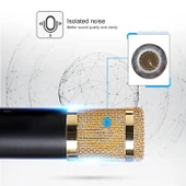 BM-800 Ağ K Şarkı Özel Yüksek Kalite Metal Şok Montajlı Mikrofon Seti Pembe - 10