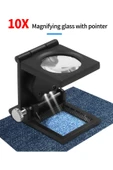 biyeniliklazim Mini lup Mercek Tekstilci Büyüteci Takı Taş Mücevher Büyüteci Işıklı Mercek 10x lup metal thumbnail 1