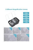Nikula 5 Lensli 2 Led Işıklı Ayarlanabilir Gözlük Tipi Büyüteç - 1.0x - 3.5x Zoom - Üstün Kalite - 3