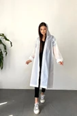 MODA SARE Kadın Erkek Yağmurluk Kapüşonlu Çıtçıtlı Eva Beyaz Yağmurluk M21mrc881r02 - 1