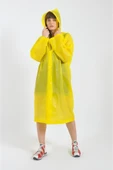 ÖNDER MODA Kadın Erkek Sarı Kapüşonlu Çıtçıtlı Eva Yağmurluk Rüzgarlık - 2