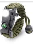 TRENDOFFİCAL Paracord Acil Durum Sos Led Işıklı+ Pusula Ve Düdük Ateş Başlangıcı Magnezyum Çubuk - 1