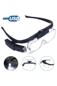 BAYRAM Şarjlı Işıklı 3 Lensli Gözlük Büyüteç - 3
