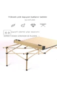 POBO Siyah Büyük Boy Piknik Masası Taşınabilir Katlanır Kamp Bahçe açılıp kapanır Masa Yemek Masası - 5