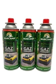 Nurcamp Valfli Gaz Ocak Kartuşu - 3'lü Set 227 gr - 2