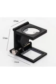 Mimozaavm 10x Katlanır Sayaçlı Metal Lüp 28mm 2 Led Işıklı Büyüteç Tekstil - 3