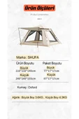 SHUFA 4 Tarafı Kare Tenteli Tam Otomatik Kamp Çadırı 240*240*155 thumbnail 7